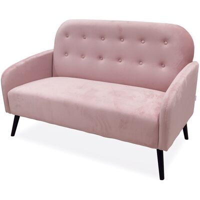 Galileo <p>Divano 2 posti design vintage, rosa cipria, Sibilla</p> Galileo <p>Divano 2 posti design vintage, rosa cipria, Sibilla</p>