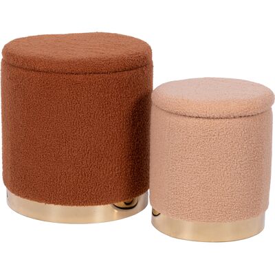 Galileo <p>Set 2 pouf contenitore in tessuto effetto teddy, Sibilla</p> Galileo <p>Set 2 pouf contenitore in tessuto effetto teddy, Sibilla</p>