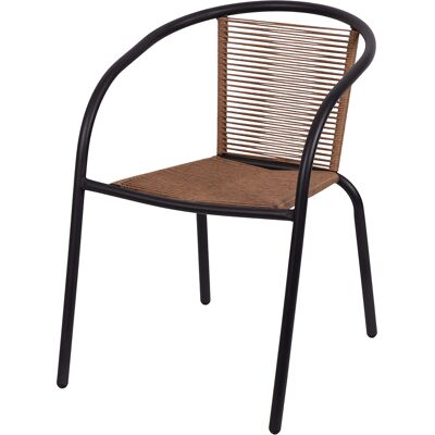 Galileo <p>Sedia con braccioli effetto rattan, struttura in ferro, Esté</p> Galileo <p>Sedia con braccioli effetto rattan, struttura in ferro, Esté</p>