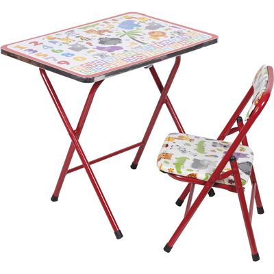 Galileo <p>Tavolo e sedia per bambini, decoro jungle, rosso, Sibilla</p> Galileo <p>Tavolo e sedia per bambini, decoro jungle, rosso, Sibilla</p>