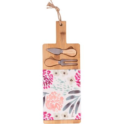 Tivoli <p>Set tagliere e 2 coltelli da formaggio, in legno di bambù, decoro floreale in ceramica, 15x41 cm, Ne</p> Tivoli <p>Set tagliere e 2 coltelli da formaggio, in legno di bambù, decoro floreale in ceramica, 15x41 cm, Ne</p>