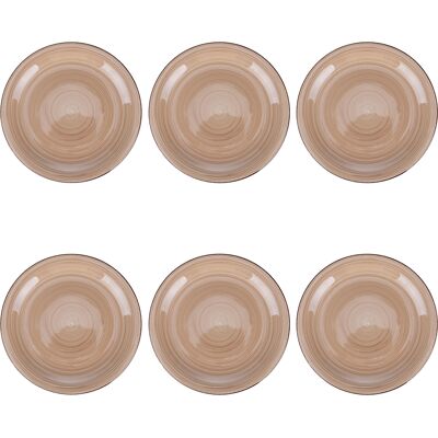 Tivoli <p>Set 6 piatti piani in gres dipinto a mano, terracotta, 4 Toni</p> Tivoli <p>Set 6 piatti piani in gres dipinto a mano, terracotta, 4 Toni</p>