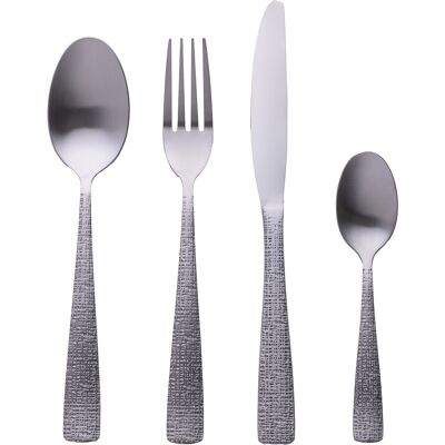 Tivoli <p>Set 24 posate in acciaio inox, silver opaco, Texture</p> Tivoli <p>Set 24 posate in acciaio inox, silver opaco, Texture</p>