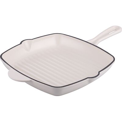 Tivoli <p>Bistecchiera 27x27 cm in ghisa smaltata, induzione, bianco, Radici Vaniglia</p> Tivoli <p>Bistecchiera 27x27 cm in ghisa smaltata, induzione, bianco, Radici Vaniglia</p>