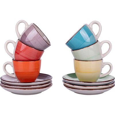 Villa d'Este Home Tivoli 6 Tazze da Caffè - Gres Multicolore Villa d'Este Home Tivoli 6 Tazze da Caffè - Gres Multicolore