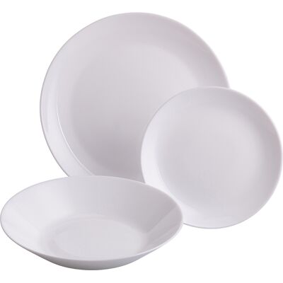 Tivoli <p>Servizio piatti 18 pezzi, in vetro opalino, 6 posti tavola, Simply White</p> Tivoli <p>Servizio piatti 18 pezzi, in vetro opalino, 6 posti tavola, Simply White</p>