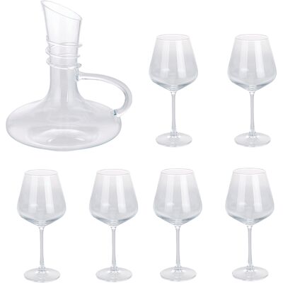 Galileo <p>Set degustazione vino 6 calici + decanter, Zaffiro</p> Galileo <p>Set degustazione vino 6 calici + decanter, Zaffiro</p>