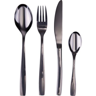 Galileo <p>Set 24 posate in acciaio inox, nero lucido, Manhattan Sibilla</p> Galileo <p>Set 24 posate in acciaio inox, nero lucido, Manhattan Sibilla</p>
