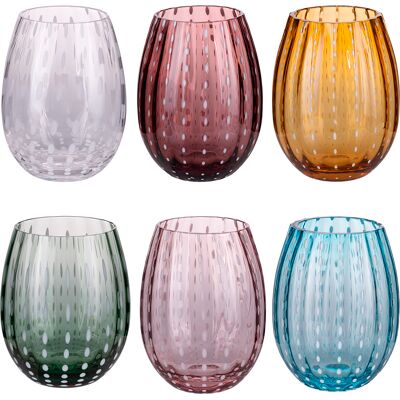 Tivoli <p>Set 6 bicchieri acqua 525 ml in vetro lavorato, Shiraz Color</p> Tivoli <p>Set 6 bicchieri acqua 525 ml in vetro lavorato, Shiraz Color</p>