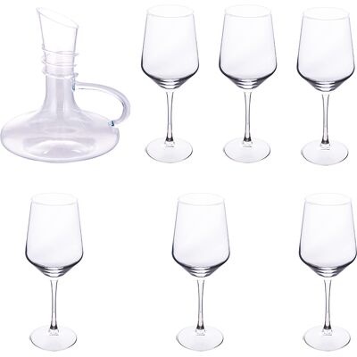Galileo <p>Set degustazione vino 6 calici + decanter, Rubino Superior</p> Galileo <p>Set degustazione vino 6 calici + decanter, Rubino Superior</p>