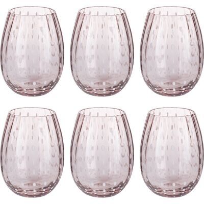 Tivoli <p>Set 6 bicchieri acqua 525 ml in vetro lavorato, Shiraz Pink</p> Tivoli <p>Set 6 bicchieri acqua 525 ml in vetro lavorato, Shiraz Pink</p>