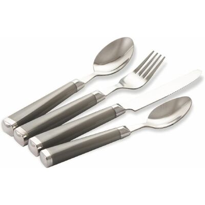Galileo <p>Set 24 posate in acciaio, grigio, Acrilico Sibilla</p> Galileo <p>Set 24 posate in acciaio, grigio, Acrilico Sibilla</p>