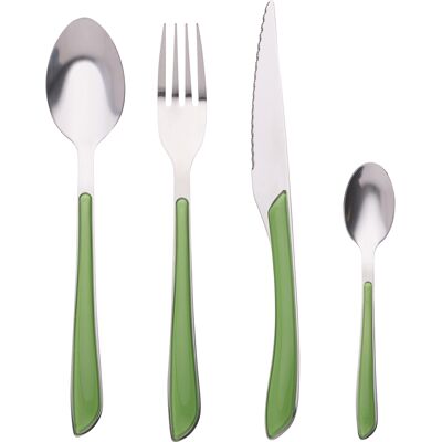 Galileo <p>Set 24 posate in acciaio inox, Louvre Verde</p> Galileo <p>Set 24 posate in acciaio inox, Louvre Verde</p>