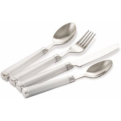 Galileo <p>Set 24 posate in acciaio, bianco latte, Acrilico Sibilla</p> Galileo <p>Set 24 posate in acciaio, bianco latte, Acrilico Sibilla</p>