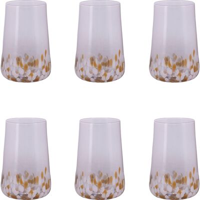 Tivoli <p>Set 6 bicchieri acqua 590 ml in vetro, Lillia Gold</p> Tivoli <p>Set 6 bicchieri acqua 590 ml in vetro, Lillia Gold</p>