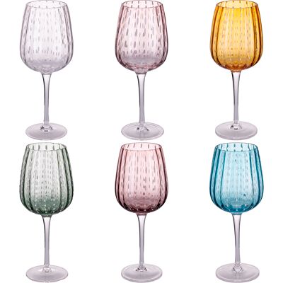 Tivoli <p>Set 6 calici 500 ml in vetro lavorato, Shiraz Color</p> Tivoli <p>Set 6 calici 500 ml in vetro lavorato, Shiraz Color</p>