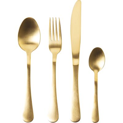 Set di Posate Satinate Oro Gourmet Gold 24 pezzi - Cena elegante e minimalista Set di Posate Satinate Oro Gourmet Gold 24 pezzi - Cena elegante e minimalista