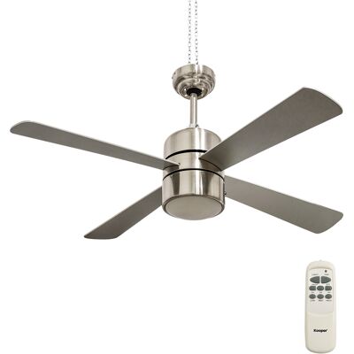 <p>Ventilatore/lampadario a soffitto con telecomando, 4 pale Ø120cm, Kooper</p> <p>Ventilatore/lampadario a soffitto con telecomando, 4 pale Ø120cm, Kooper</p>