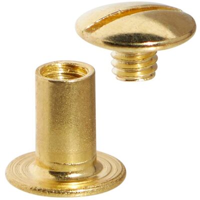 SPRINTIS 100 Unità - Viti sepolte, ottonato 10 mm manicotto liscio, vite con scanalatura, Metallo, oro SPRINTIS 100 Unità - Viti sepolte, ottonato 10 mm manicotto liscio, vite con scanalatura, Metallo, oro