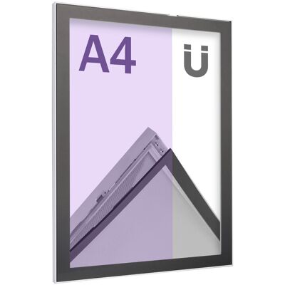 SPRINTIS 1 Unità - Cornice magnetica per poster, A4, squadrata, su un lato, argento/nero A4 210 x 297 mm, alluminio Plastica, argento nero SPRINTIS 1 Unità - Cornice magnetica per poster, A4, squadrata, su un lato, argento/nero A4 210 x 297 mm, alluminio Plastica, argento nero