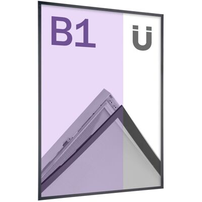 SPRINTIS 1 Unità - Cornice magnetica per poster, B1, squadrata, su un lato, argento/nero B1 707 x 1000 mm, alluminio Plastica, argento nero SPRINTIS 1 Unità - Cornice magnetica per poster, B1, squadrata, su un lato, argento/nero B1 707 x 1000 mm, alluminio Plastica, argento nero