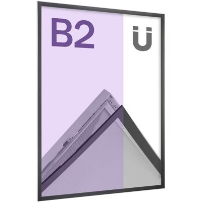 SPRINTIS 1 Unità - Cornice magnetica per poster, B2, squadrata, su un lato, argento/nero B2 500 x 707 mm, alluminio Plastica, argento nero SPRINTIS 1 Unità - Cornice magnetica per poster, B2, squadrata, su un lato, argento/nero B2 500 x 707 mm, alluminio Plastica, argento nero