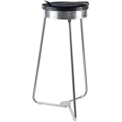 SPRINTIS 1 Unità - Supporto sacco spazzatura 120 litri con coperchio rotondo, 1 scomparto, acciaio, acciaio Plastica, argento SPRINTIS 1 Unità - Supporto sacco spazzatura 120 litri con coperchio rotondo, 1 scomparto, acciaio, acciaio Plastica, argento