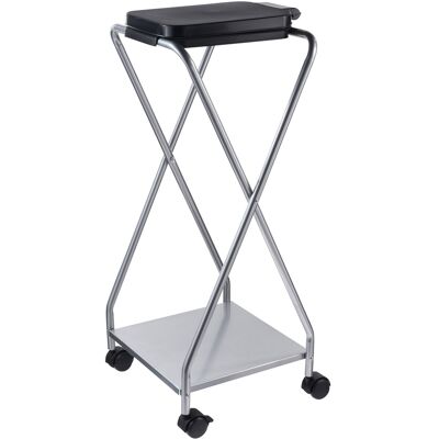 SPRINTIS 1 Unità - Supporto sacco spazzatura 120 litri con coperchio, con rotelle, 1 scomparto, acciaio, acciaio Plastica, argento SPRINTIS 1 Unità - Supporto sacco spazzatura 120 litri con coperchio, con rotelle, 1 scomparto, acciaio, acciaio Plastica, argento