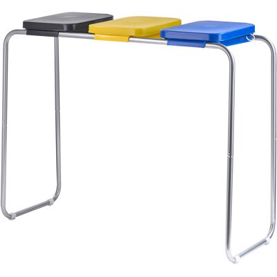 SPRINTIS 1 Unità - Supporto sacco spazzatura con coperchio, 120 litri, acciaio 3 scomparti, acciaio Plastica, argento SPRINTIS 1 Unità - Supporto sacco spazzatura con coperchio, 120 litri, acciaio 3 scomparti, acciaio Plastica, argento