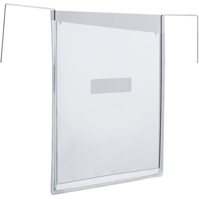 SPRINTIS 100 Unità - Busta con gancio metallico, A4, grigio con fustellatura tipo B, PVC rigido PVC morbido, grigio trasparente SPRINTIS 100 Unità - Busta con gancio metallico, A4, grigio con fustellatura tipo B, PVC rigido PVC morbido, grigio trasparente