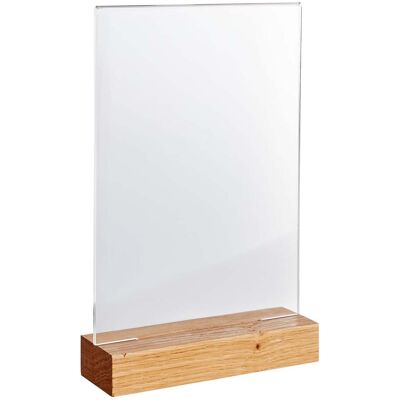 SPRINTIS 1 Unità - Espositore acrilico con base in legno Rovere A5 Formato verticale, acrilico (PMMA) legno di rovere SPRINTIS 1 Unità - Espositore acrilico con base in legno Rovere A5 Formato verticale, acrilico (PMMA) legno di rovere