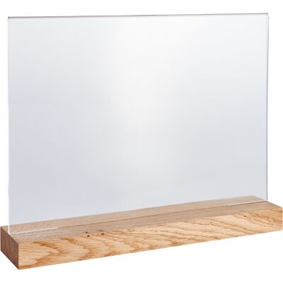 SPRINTIS 1 Unità - Espositore acrilico con base in legno Rovere A4 formato orizzontale, acrilico (PMMA) legno di rovere SPRINTIS 1 Unità - Espositore acrilico con base in legno Rovere A4 formato orizzontale, acrilico (PMMA) legno di rovere