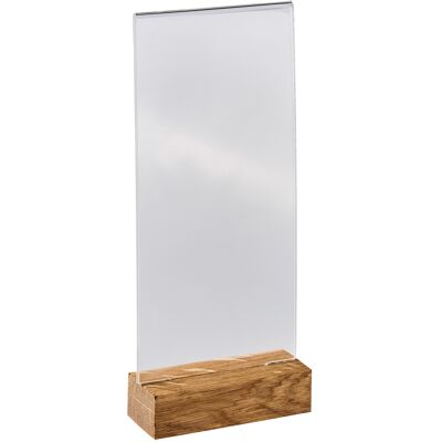 SPRINTIS 1 Unità - Espositore acrilico con base in legno Rovere 1/3 A4 Formato verticale, acrilico (PMMA) legno di rovere SPRINTIS 1 Unità - Espositore acrilico con base in legno Rovere 1/3 A4 Formato verticale, acrilico (PMMA) legno di rovere