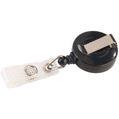 SPRINTIS 25 Unità - Porta badge a yoyo PREMIUM nero, Plastica SPRINTIS 25 Unità - Porta badge a yoyo PREMIUM nero, Plastica