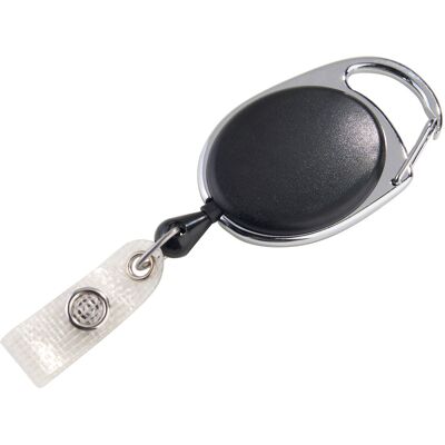 SPRINTIS 1 Unità - Porta badge a yoyo nero, Plastica ABS Metallo SPRINTIS 1 Unità - Porta badge a yoyo nero, Plastica ABS Metallo