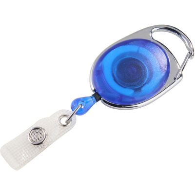 SPRINTIS 1 Unità - Porta badge a yoyo blu trasparente, Plastica ABS Metallo SPRINTIS 1 Unità - Porta badge a yoyo blu trasparente, Plastica ABS Metallo