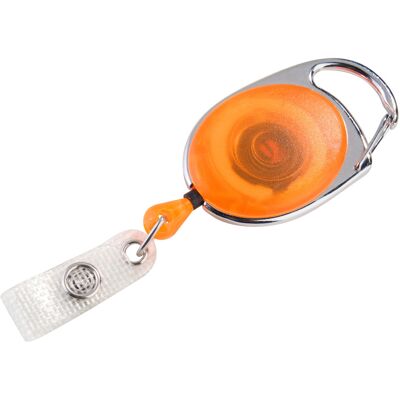 SPRINTIS 1 Unità - Porta badge a yoyo arancione trasparente, Plastica ABS Metallo SPRINTIS 1 Unità - Porta badge a yoyo arancione trasparente, Plastica ABS Metallo