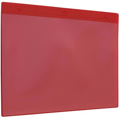 SPRINTIS 10 Unità - Tasche di contrassegno con fori per appendere rosso lato lungo A5 148 x 210 mm, PVC rigido PVC morbido SPRINTIS 10 Unità - Tasche di contrassegno con fori per appendere rosso lato lungo A5 148 x 210 mm, PVC rigido PVC morbido