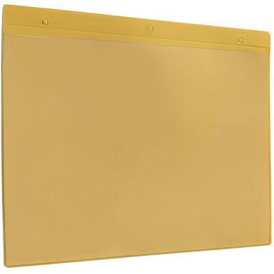 SPRINTIS 10 Unità - Tasche di contrassegno con fori per appendere giallo lato lungo A5 148 x 210 mm, PVC rigido PVC morbido SPRINTIS 10 Unità - Tasche di contrassegno con fori per appendere giallo lato lungo A5 148 x 210 mm, PVC rigido PVC morbido