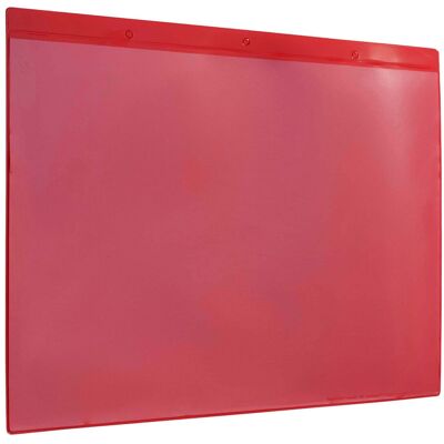 SPRINTIS 10 Unità - Tasche di contrassegno con fori per appendere rosso lato lungo A4 210 x 297 mm, PVC rigido PVC morbido SPRINTIS 10 Unità - Tasche di contrassegno con fori per appendere rosso lato lungo A4 210 x 297 mm, PVC rigido PVC morbido
