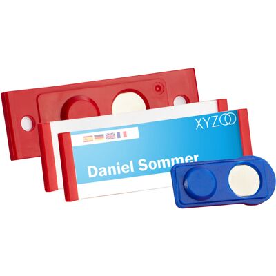 SPRINTIS 10 Unità - Targhette portanome FORUM magnetiche 63 x 22 mm rosso, Plastica SPRINTIS 10 Unità - Targhette portanome FORUM magnetiche 63 x 22 mm rosso, Plastica
