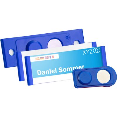 SPRINTIS 10 Unità - Targhette portanome FORUM magnetiche 63 x 22 mm blu scuro, Plastica SPRINTIS 10 Unità - Targhette portanome FORUM magnetiche 63 x 22 mm blu scuro, Plastica