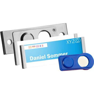 SPRINTIS 10 Unità - Targhette portanome FORUM magnetiche 63 x 22 mm argento, Plastica SPRINTIS 10 Unità - Targhette portanome FORUM magnetiche 63 x 22 mm argento, Plastica