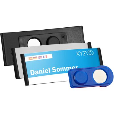 SPRINTIS 10 Unità - Targhette portanome FORUM magnetiche 65 x 30 mm nero, Plastica SPRINTIS 10 Unità - Targhette portanome FORUM magnetiche 65 x 30 mm nero, Plastica