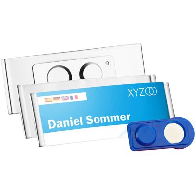 SPRINTIS 10 Unità - Targhette portanome FORUM magnetiche 65 x 30 mm argento, Plastica SPRINTIS 10 Unità - Targhette portanome FORUM magnetiche 65 x 30 mm argento, Plastica