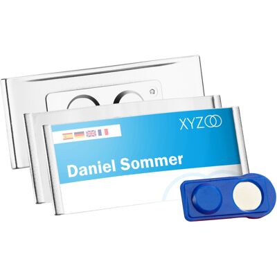 SPRINTIS 10 Unità - Targhette portanome FORUM magnetiche 75 x 32 mm argento, Plastica SPRINTIS 10 Unità - Targhette portanome FORUM magnetiche 75 x 32 mm argento, Plastica