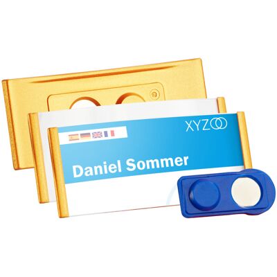 SPRINTIS 10 Unità - Targhette portanome FORUM magnetiche 75 x 32 mm oro, Plastica SPRINTIS 10 Unità - Targhette portanome FORUM magnetiche 75 x 32 mm oro, Plastica