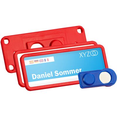SPRINTIS 10 Unità - Targhette portanome TEAM magnetiche 75 x 27 mm rosso, Plastica SPRINTIS 10 Unità - Targhette portanome TEAM magnetiche 75 x 27 mm rosso, Plastica