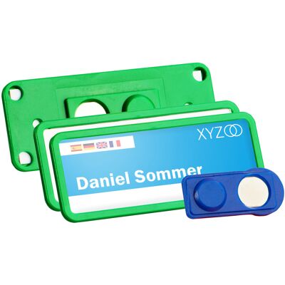 SPRINTIS 10 Unità - Targhette portanome TEAM magnetiche 75 x 27 mm verde, Plastica SPRINTIS 10 Unità - Targhette portanome TEAM magnetiche 75 x 27 mm verde, Plastica