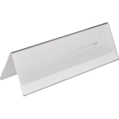 SPRINTIS 1 Unità - Portanome da tavolo, acrilico 250 x 80 mm Formato orizzontale, acrilico (PMMA), trasparente SPRINTIS 1 Unità - Portanome da tavolo, acrilico 250 x 80 mm Formato orizzontale, acrilico (PMMA), trasparente
